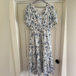Lucky Brand Blue and White Midi Dress